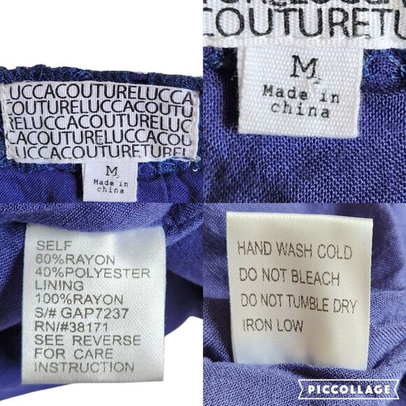 Lucca Couture Navy Blue Lace Ruffle Peplum Mini Skirt Sz M - Picture 10 of 10